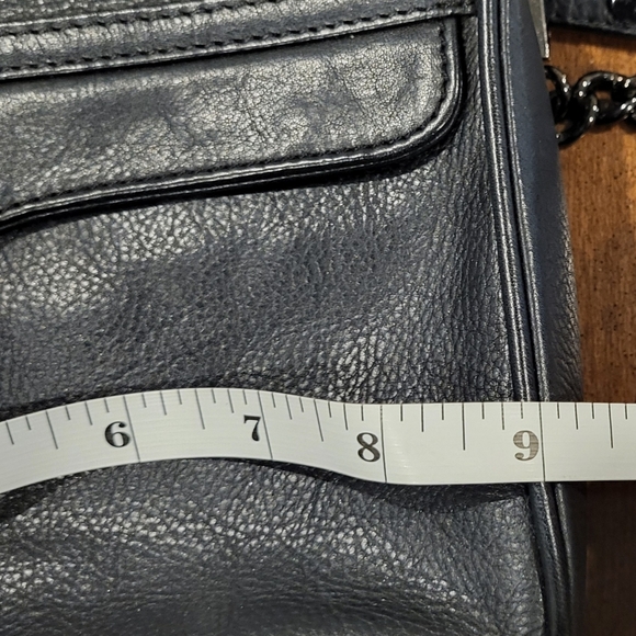 Rebecca Minkoff M.A.C. Black Leather Crossbody Bag Purse With Black Accents - Picture 6 of 16